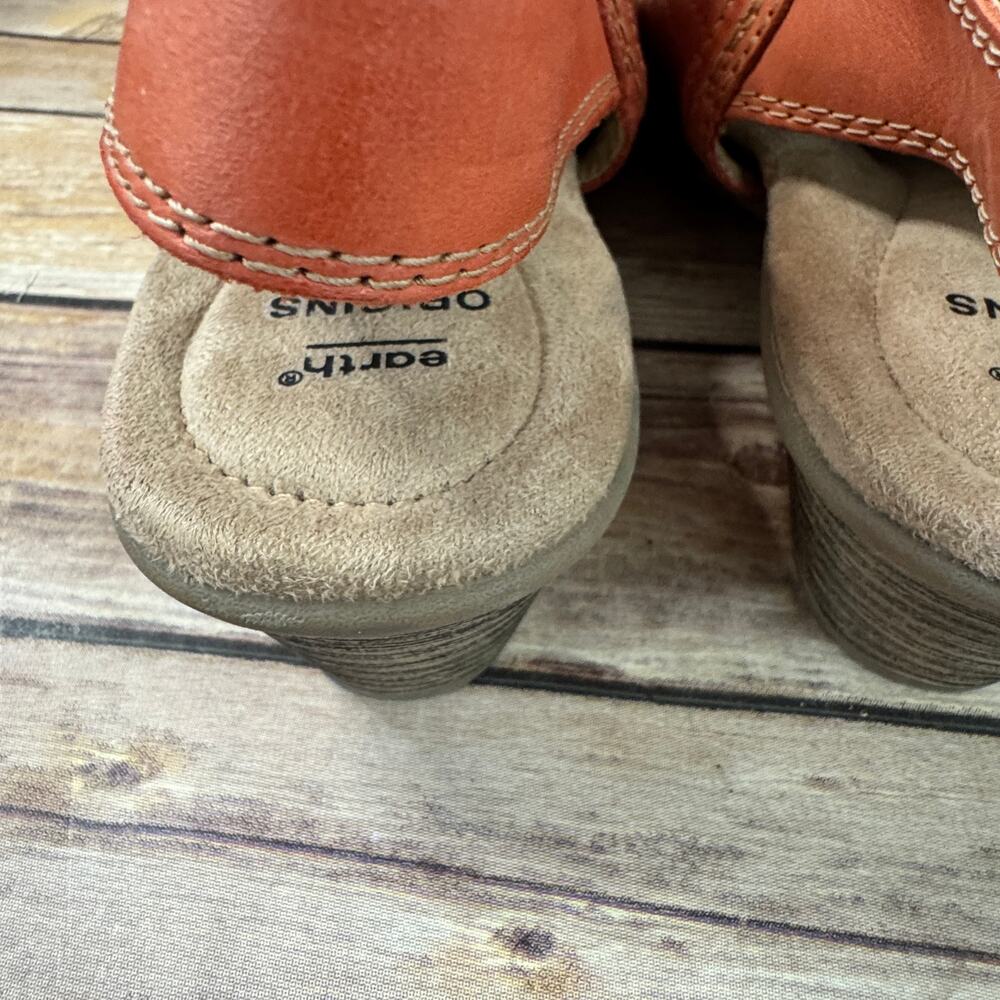 Earth Origins Womens Orange Open Toe Slingback Low Heel Leather Sandals 9.5 - Picture 13 of 14